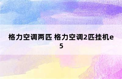 格力空调两匹 格力空调2匹挂机e5